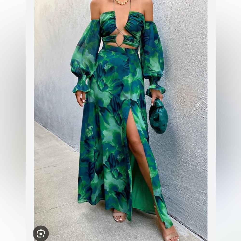 RNWY Karma Maxi Dress Green Floral